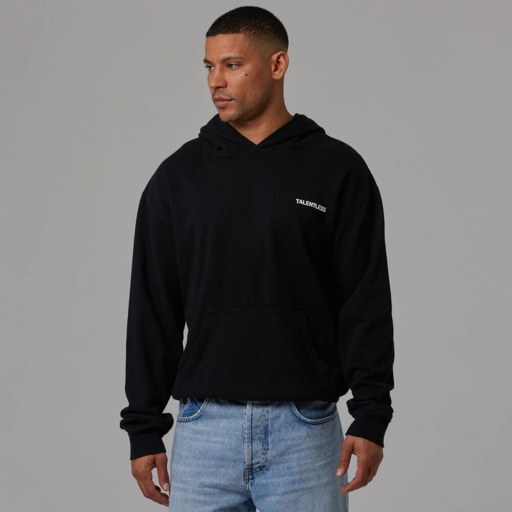 Talentless Men’s Black Hoodie Size Large Lightweight Casual Pullover